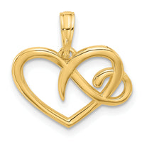 14K Polished Fancy Heart Charm-D5596