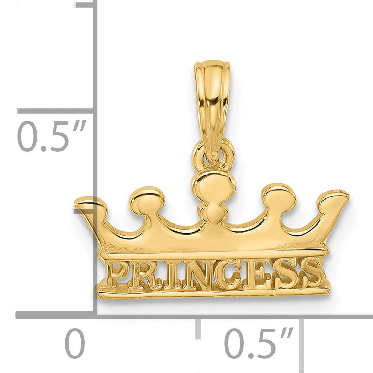 14K Polished PRINCESS Crown Charm-D5598
