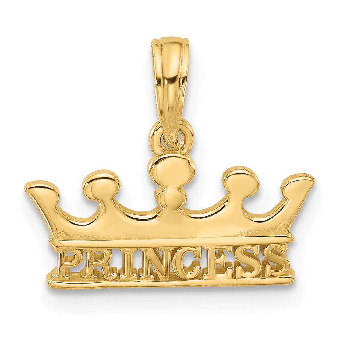 14K Polished PRINCESS Crown Charm-D5598