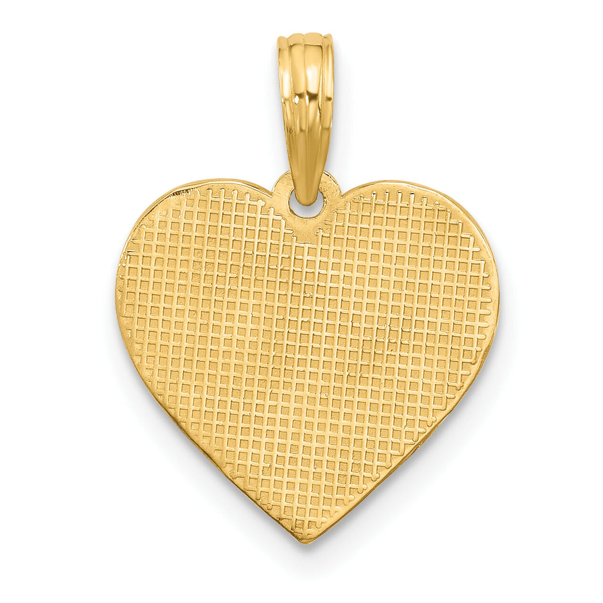 14K Polished Fancy EKG Heart Charm-D5601