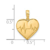 14K Polished Fancy EKG Heart Charm-D5601