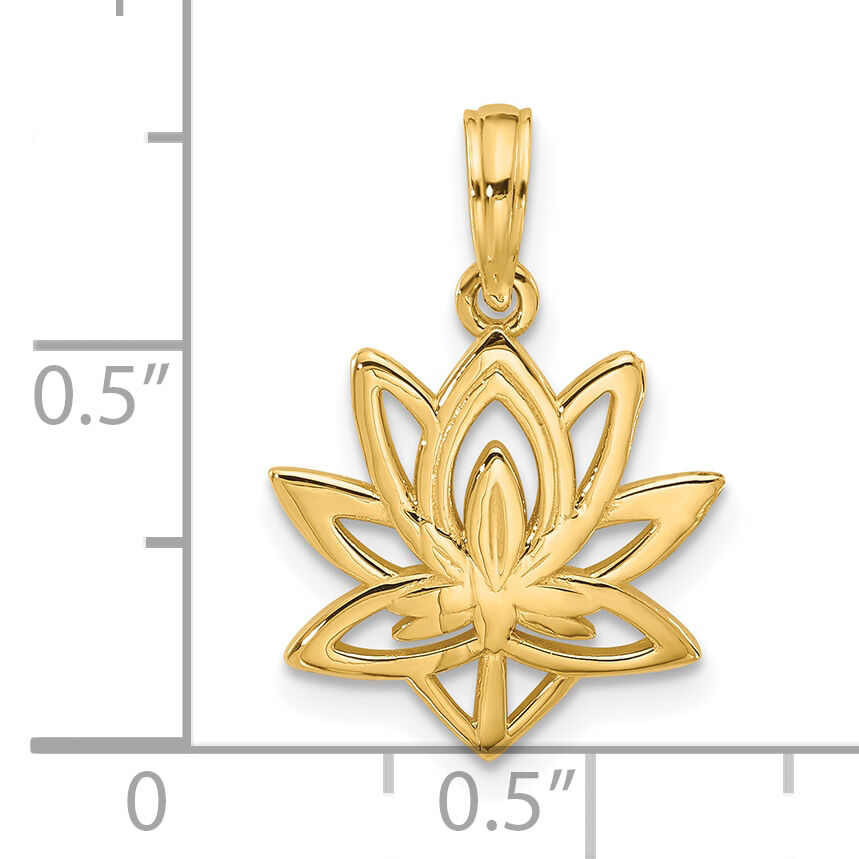 14K Polished Fancy Flower Charm-D5603