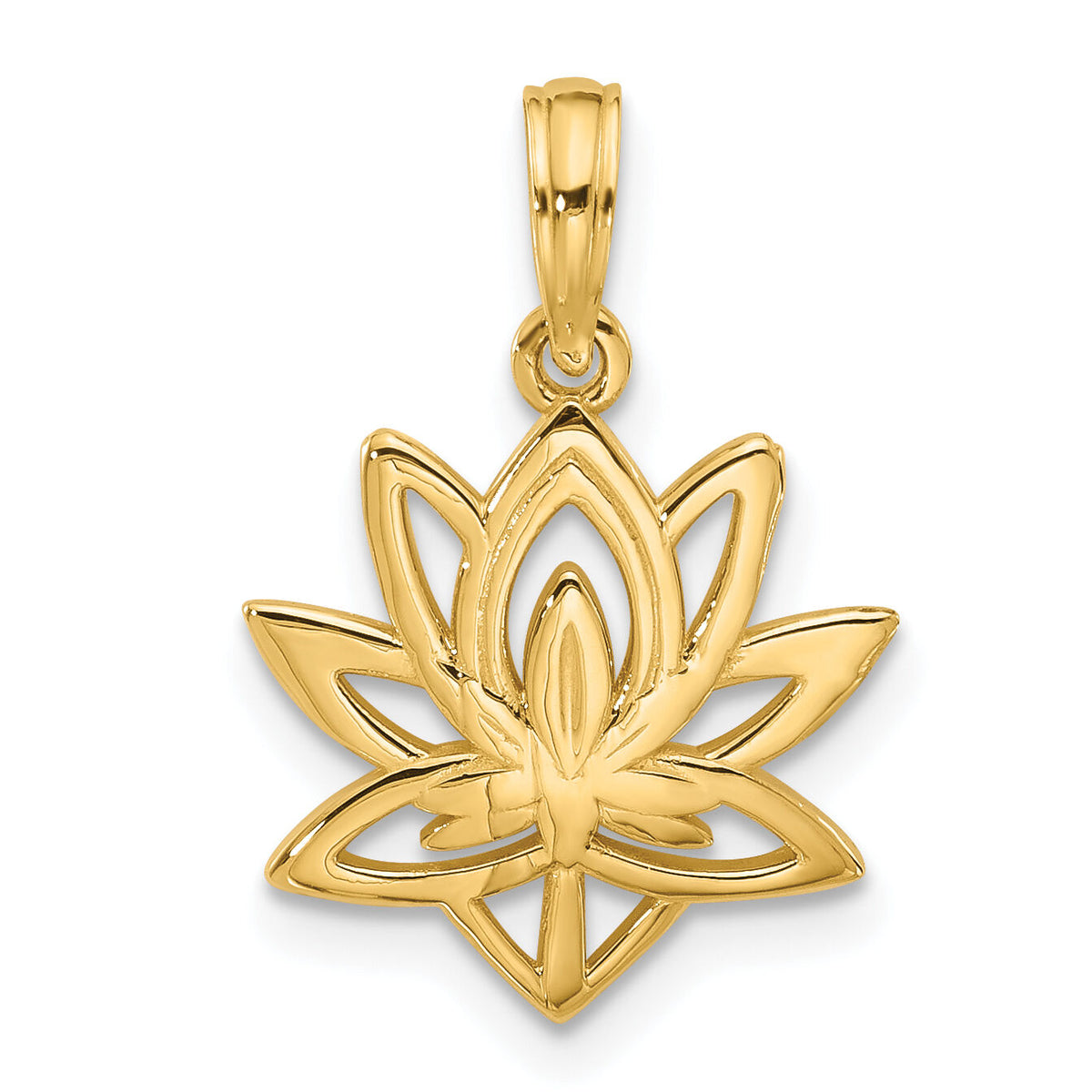 14K Polished Fancy Flower Charm-D5603