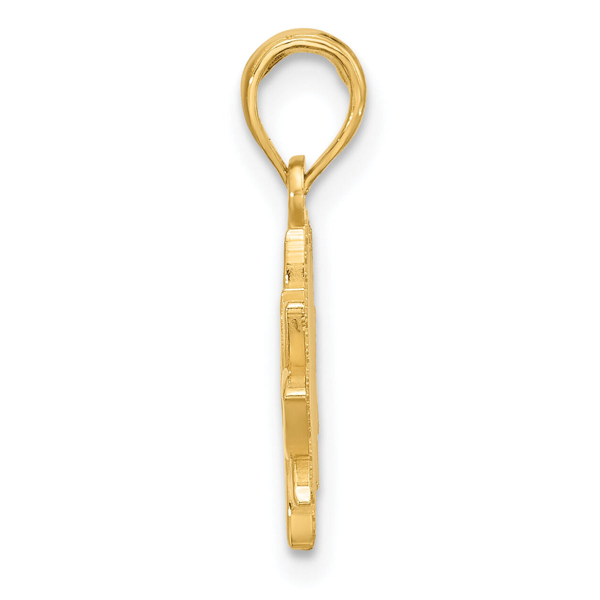 14KY Polished Flower Pendant-D5604