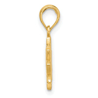 14KY Polished Flower Pendant-D5604