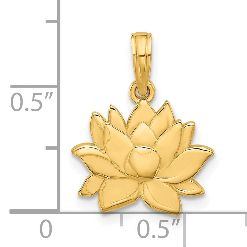 14KY Polished Flower Pendant-D5604