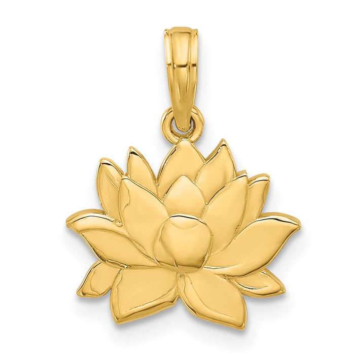 14KY Polished Flower Pendant-D5604