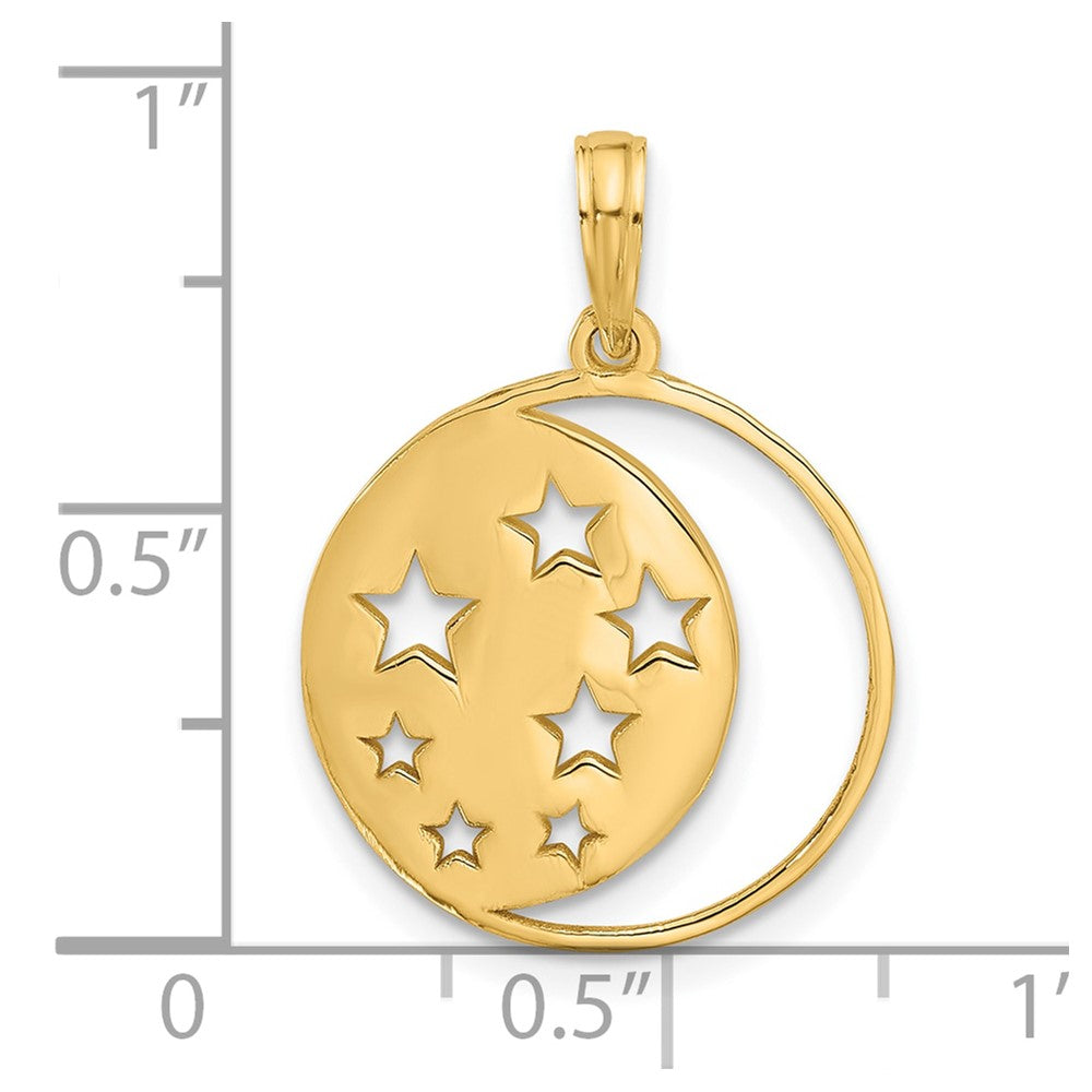 14K Polished Moon and Stars Charm-D5605