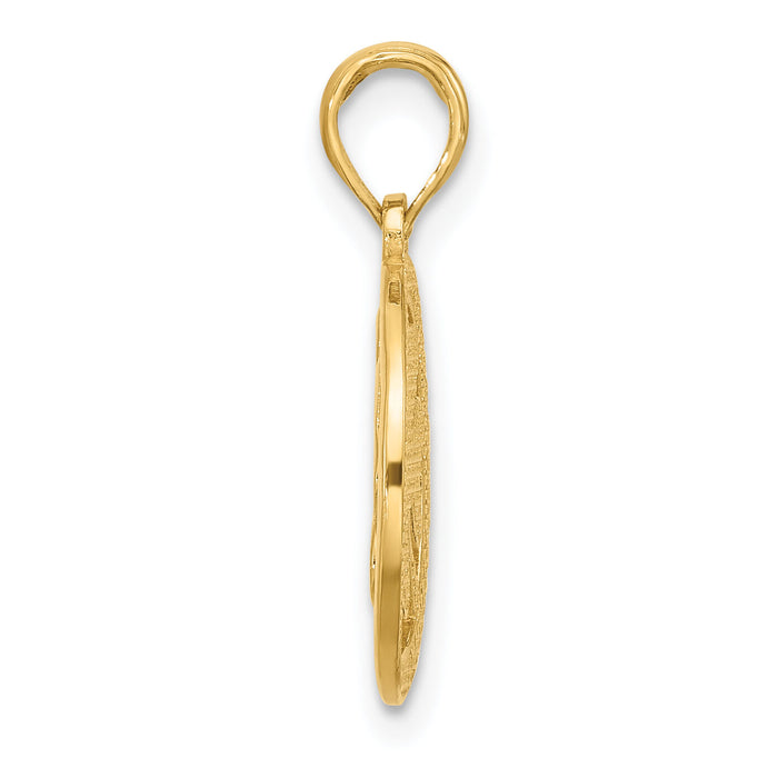 14K Polished Fancy Shamrock Charm-D5606