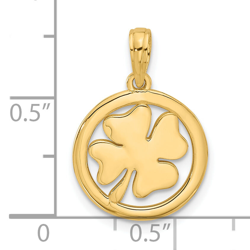 14K Polished Fancy Shamrock Charm-D5606