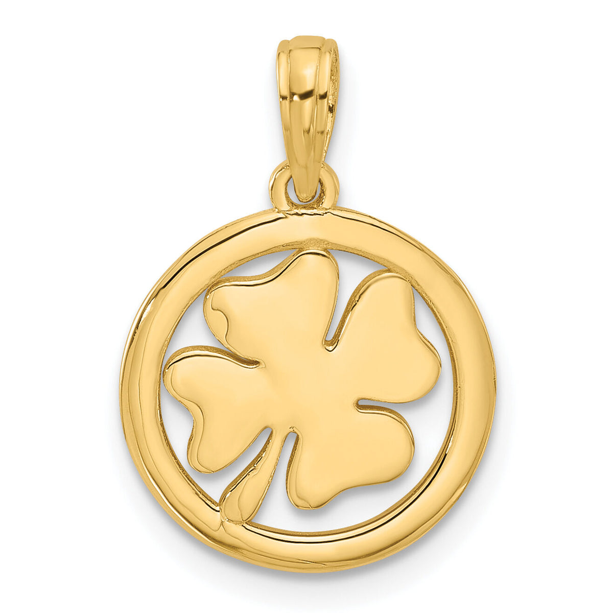 14K Polished Fancy Shamrock Charm-D5606