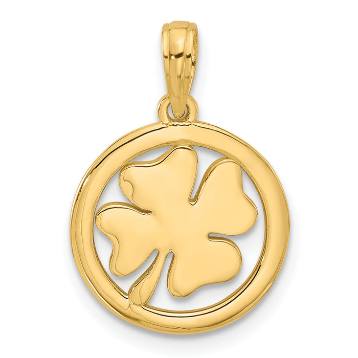 14K Polished Fancy Shamrock Charm-D5606