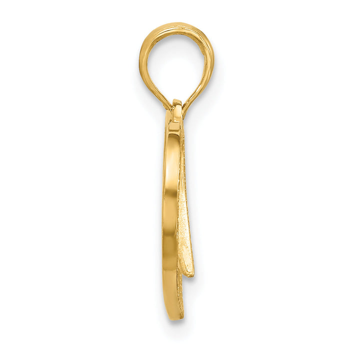 14K Polished Fancy Wings and Heart Charm-D5608