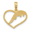 14K Polished Fancy Wings and Heart Charm-D5608