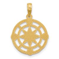 14K Polished Round Compass Charm-D5610