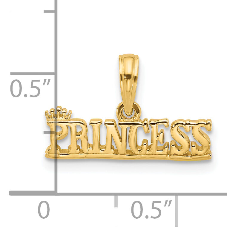 14K Polished PRINCESS Charm-D5613