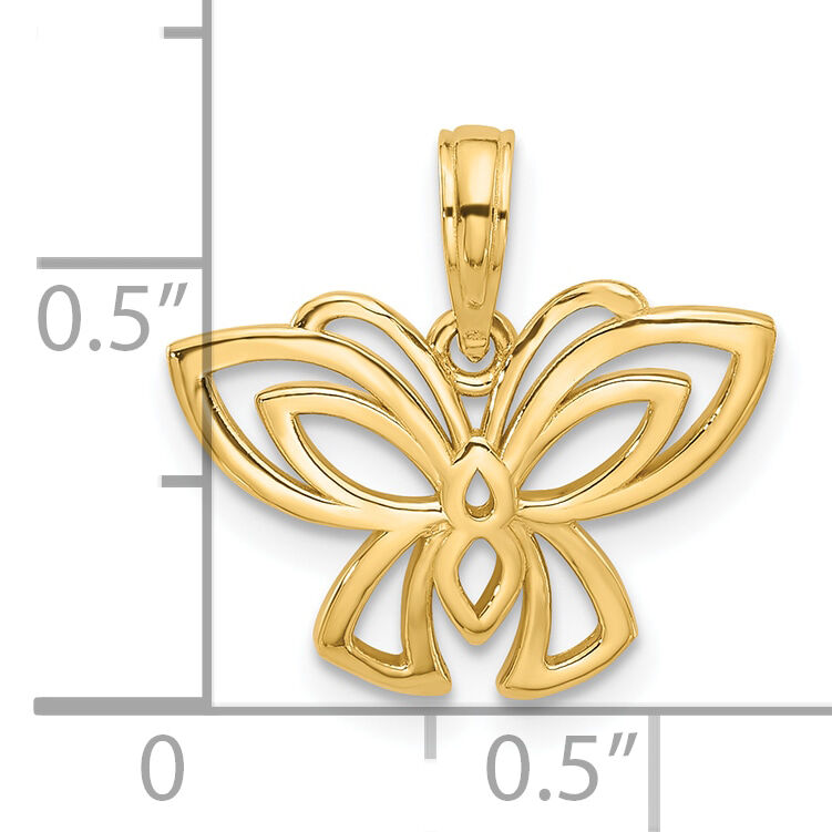 14K Polished Fancy Butterfly Charm-D5614