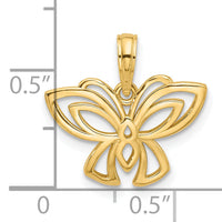 14K Polished Fancy Butterfly Charm-D5614