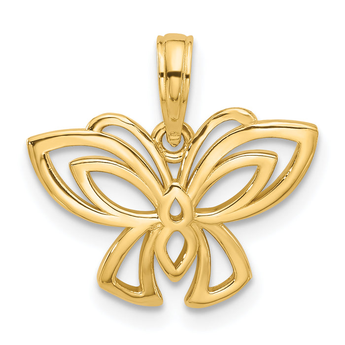 14K Polished Fancy Butterfly Charm-D5614