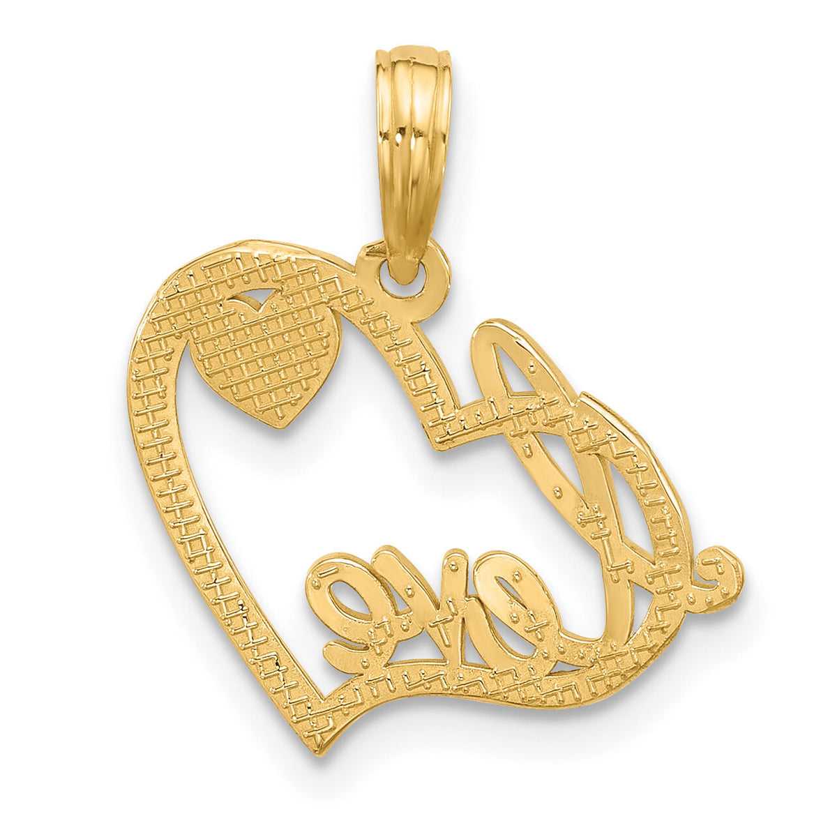 14K Polished Fancy Love and Hearts Charm-D5618