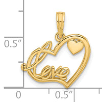 14K Polished Fancy Love and Hearts Charm-D5618