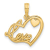 14K Polished Fancy Love and Hearts Charm-D5618