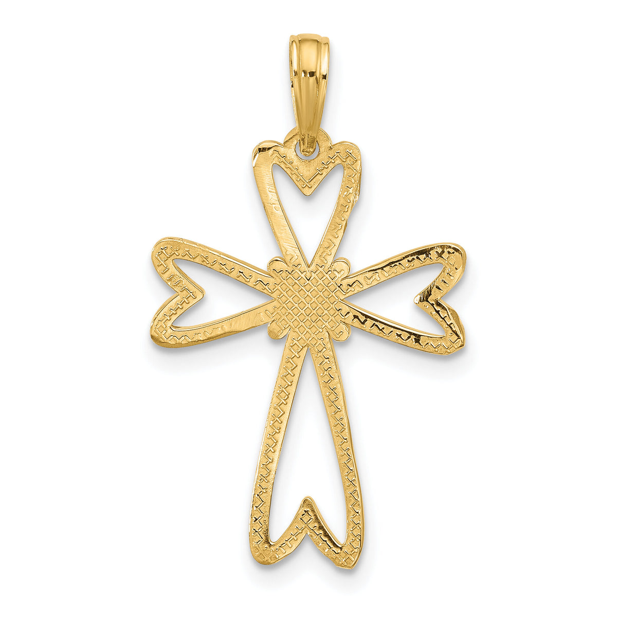 14KY Fancy Cross Charm-D5619