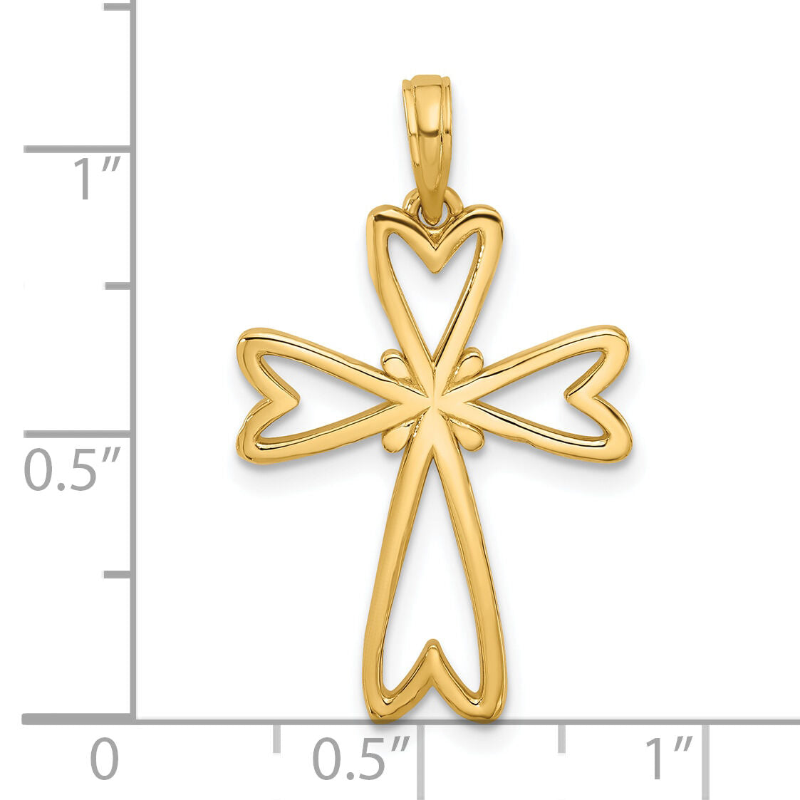 14KY Fancy Cross Charm-D5619