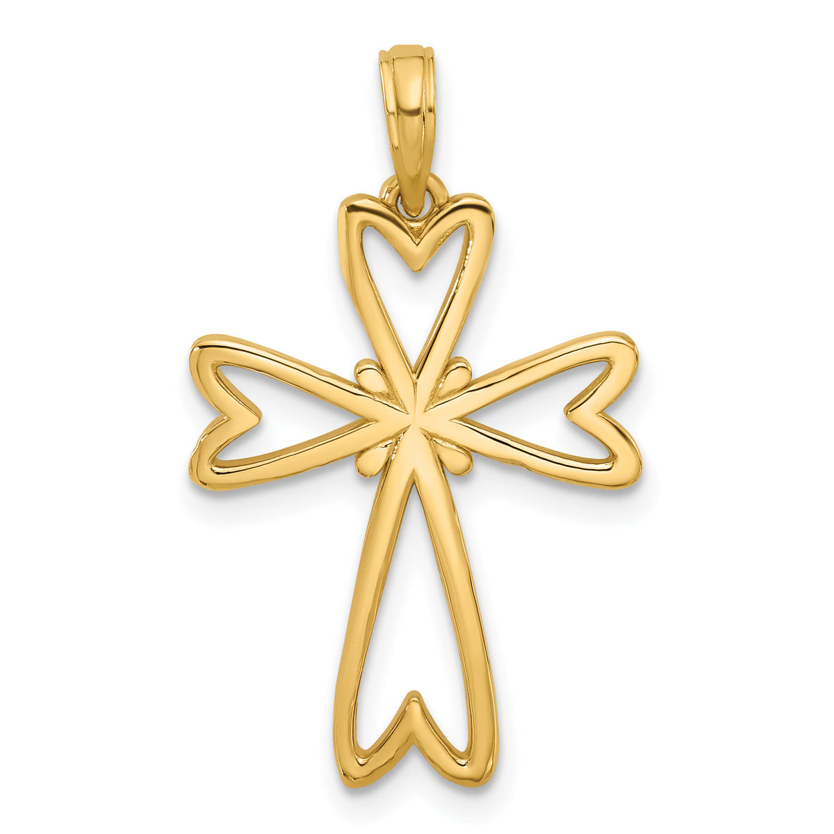 14KY Fancy Cross Charm-D5619