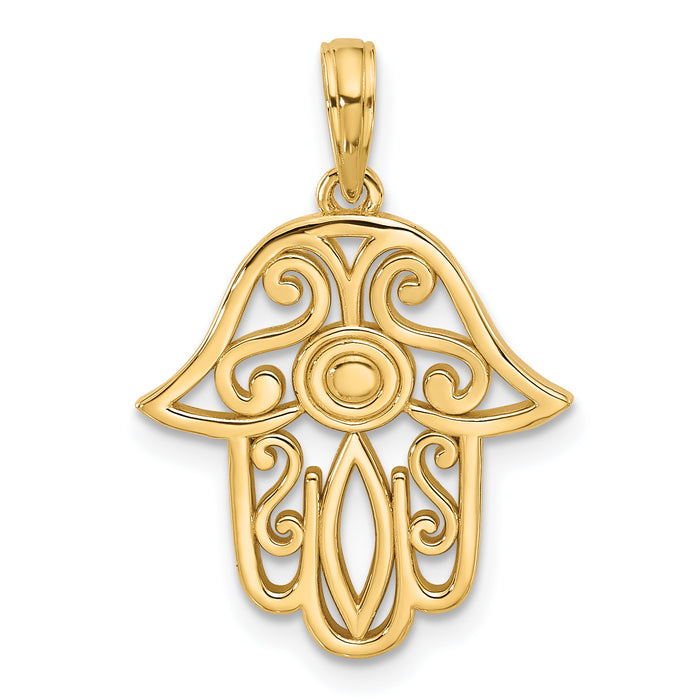 14KY Fancy Hamsa Charm-D5622