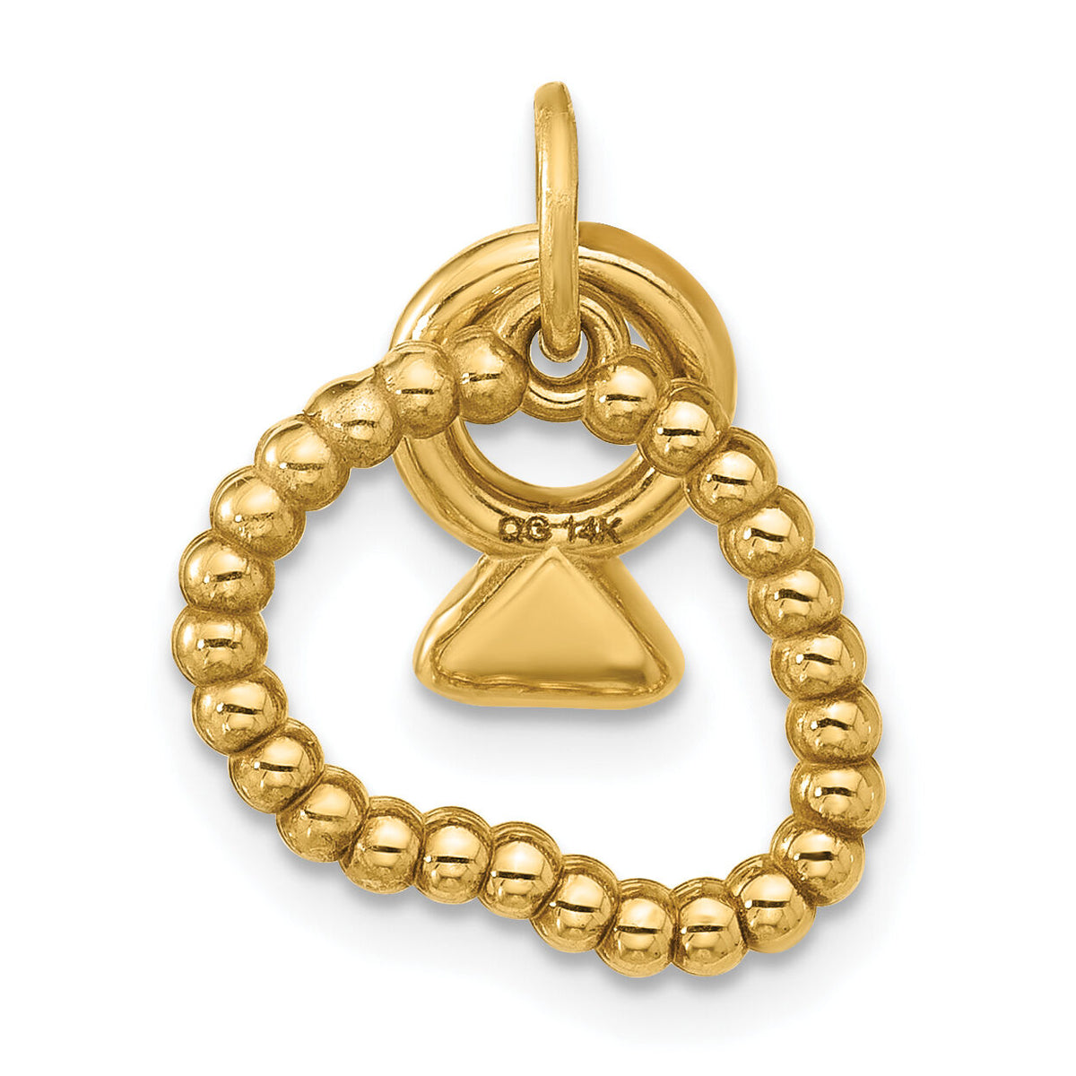 14ky Fancy Mini Pearl Necklace And Mini Diamond Ring Charm-D5707