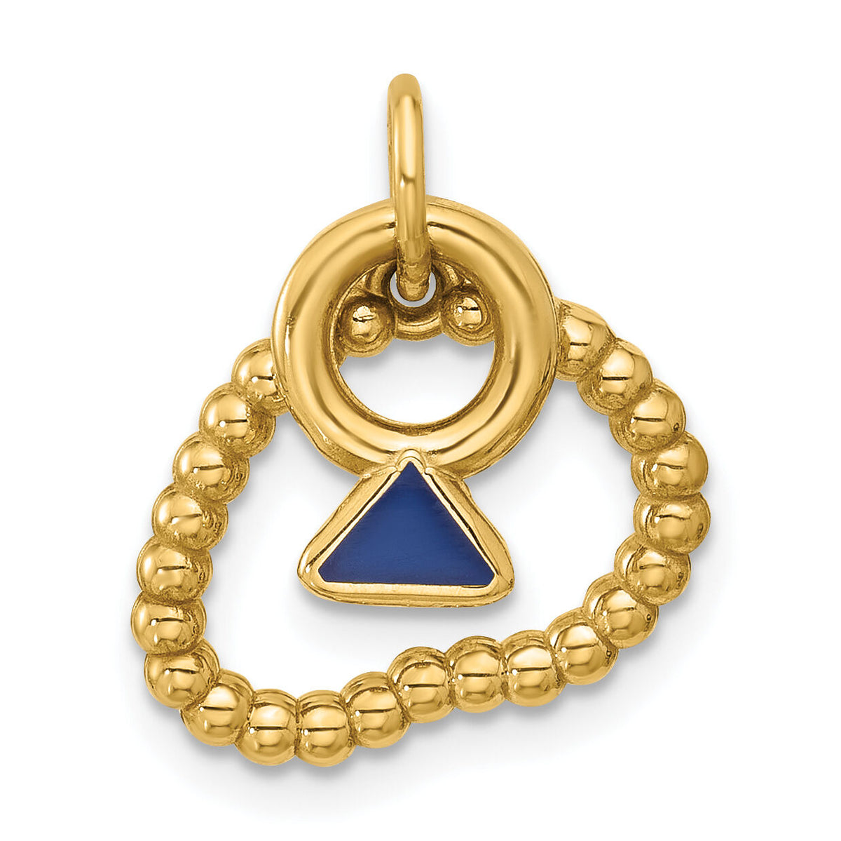 14ky Fancy Mini Pearl Necklace And Mini Diamond Ring Charm-D5707