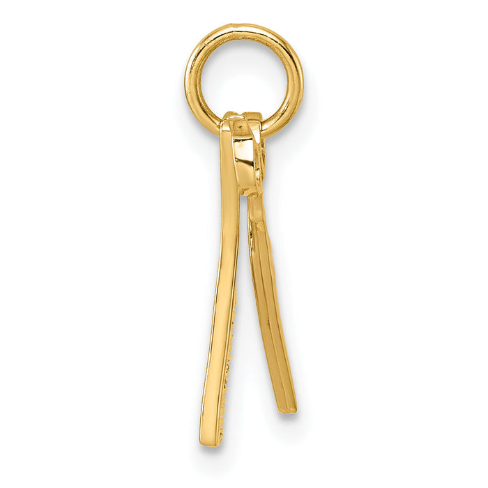14ky Fancy Comb and Scissors Pendant-D5712