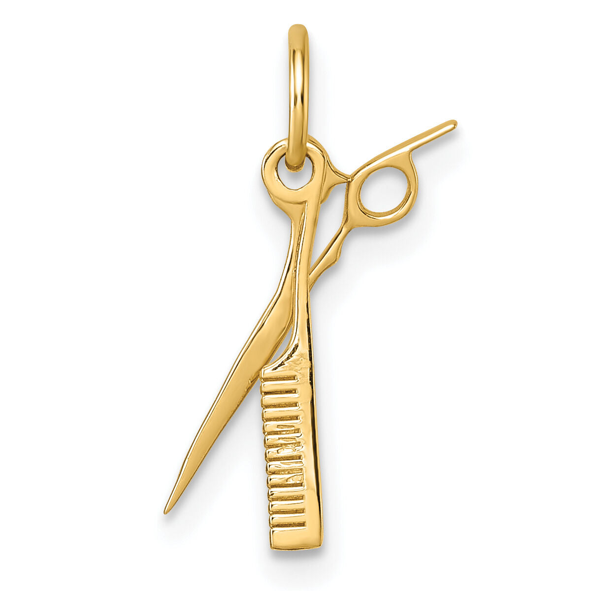 14ky Fancy Comb and Scissors Pendant-D5712