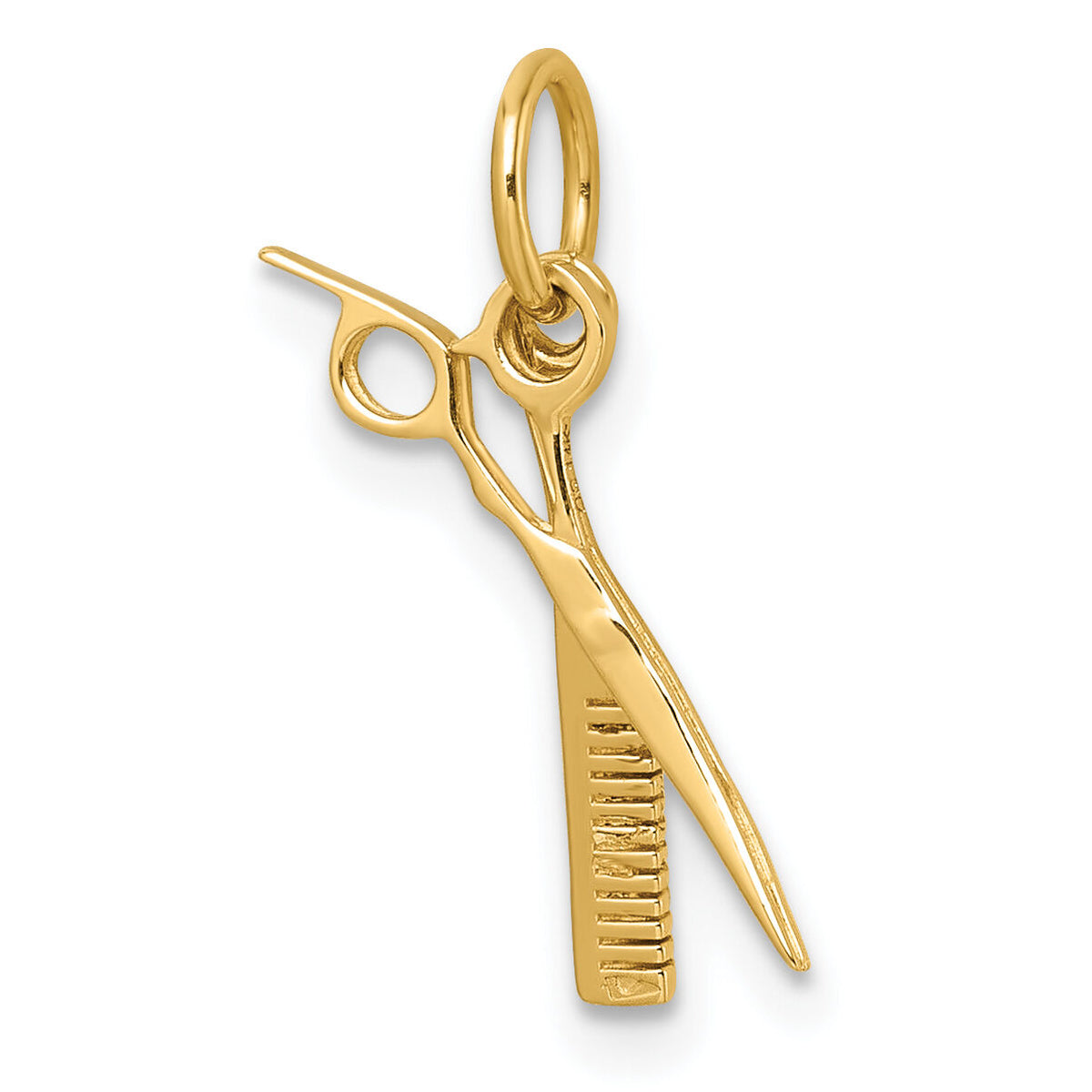 14ky Fancy Comb and Scissors Pendant-D5712