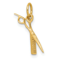 14ky Fancy Comb and Scissors Pendant-D5712