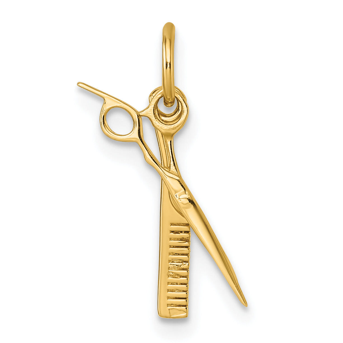 14ky Fancy Comb and Scissors Pendant-D5712