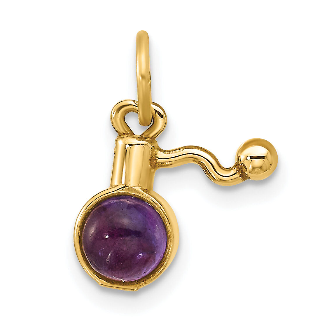 14ky Fancy Amethyst Cabochon Perfume Charm-D5713