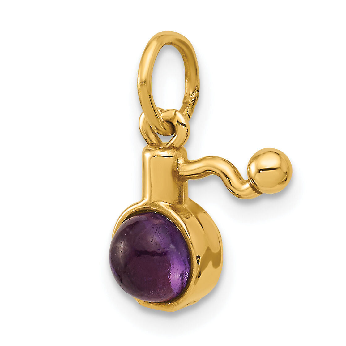 14ky Fancy Amethyst Cabochon Perfume Charm-D5713