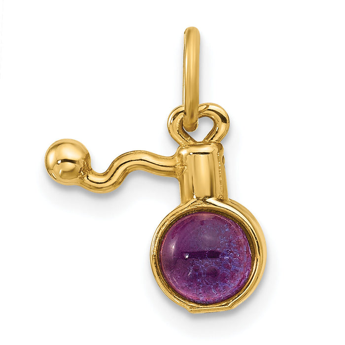 14ky Fancy Amethyst Cabochon Perfume Charm-D5713