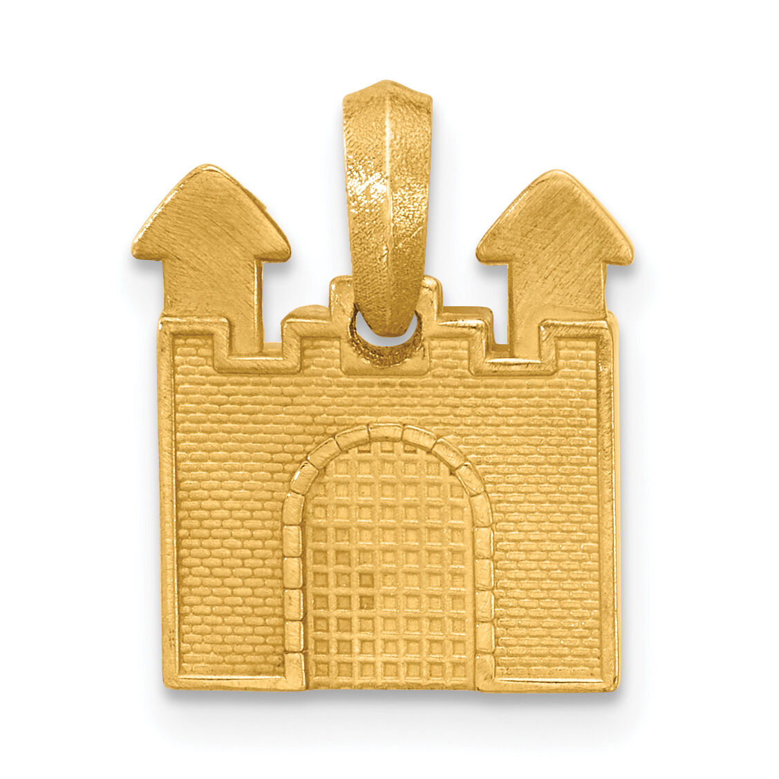 14ky 2D Castle Pendant-D5725