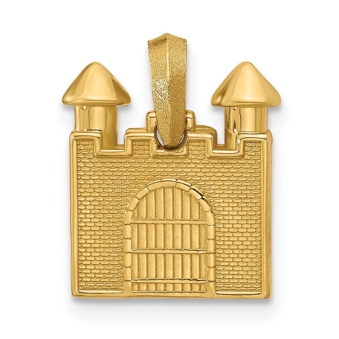 14ky 2D Castle Pendant-D5725