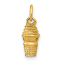 14ky Swirl Ice Cream Cone Charm-D5730