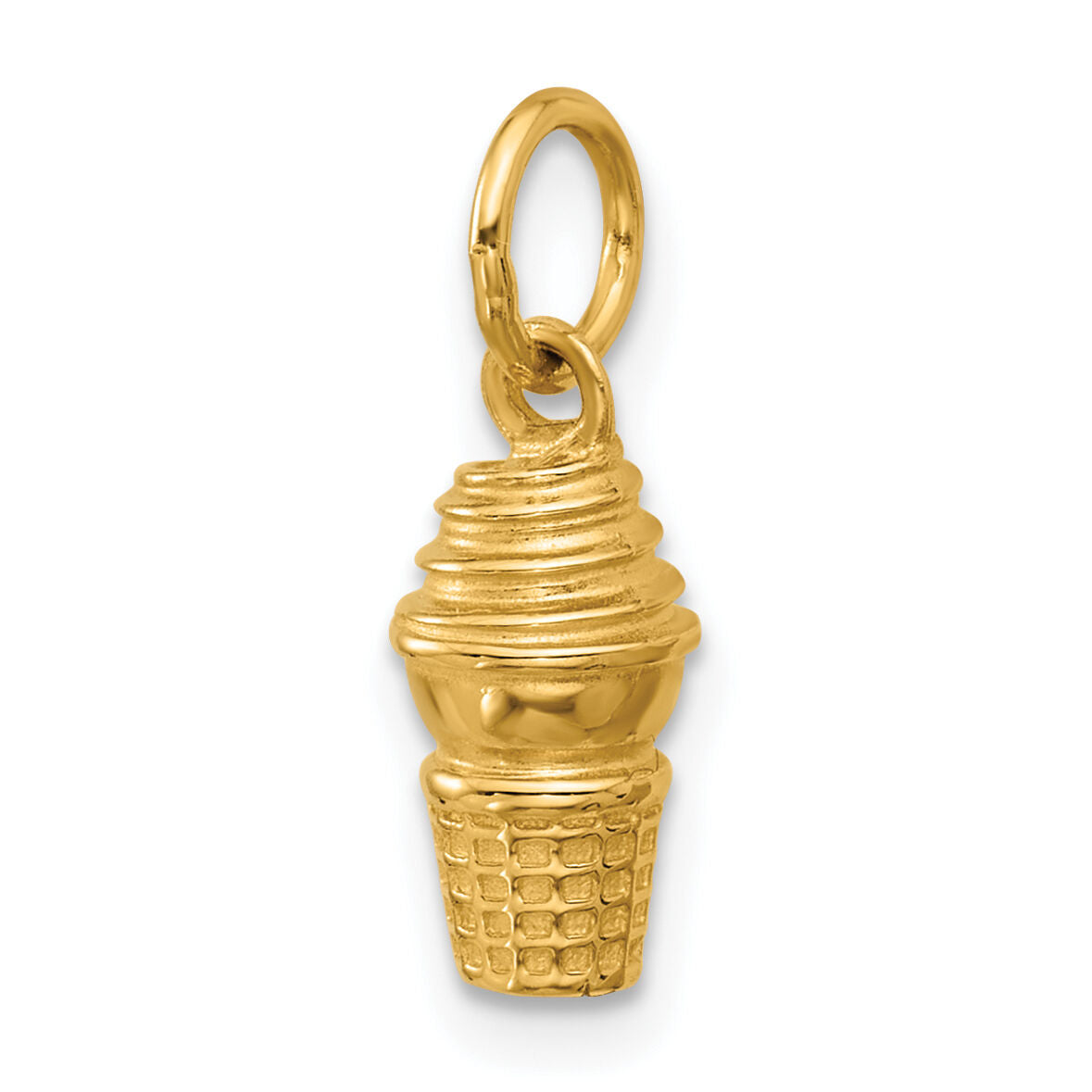 14ky Swirl Ice Cream Cone Charm-D5730