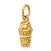 14ky Swirl Ice Cream Cone Charm-D5730