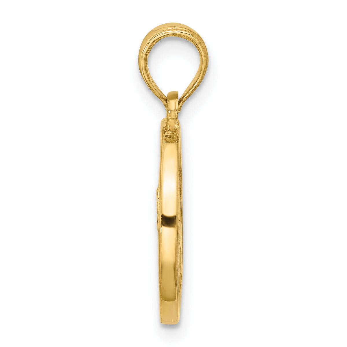 14K Polished Round Capricorn Pendant-D5732