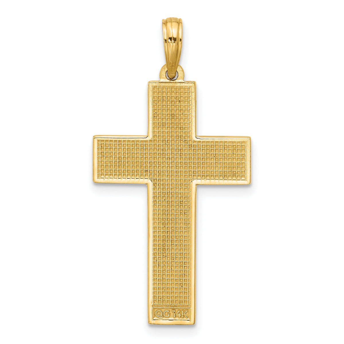 14K Polished Cross Pendant-D5733