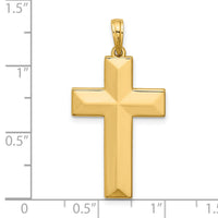 14K Polished Cross Pendant-D5733