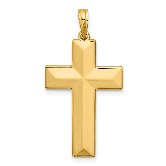 14K Polished Cross Pendant-D5733