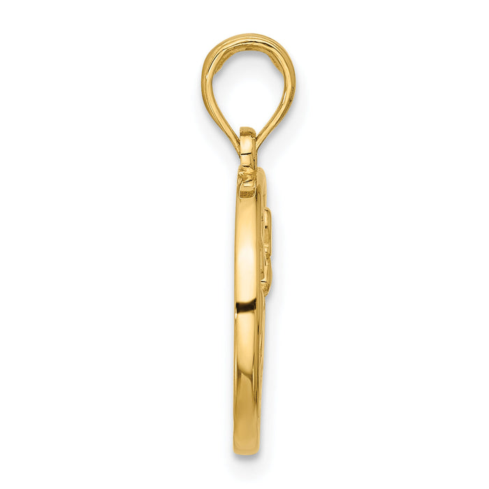 14k Polished Round Sagittarius Pendant-D5734